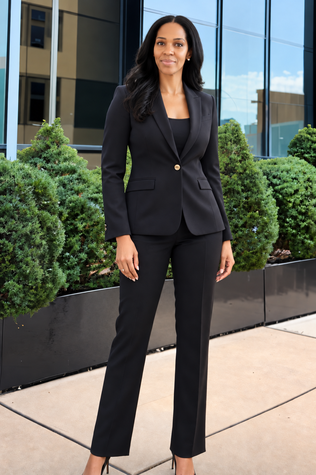 SaKora Perkins in a black business suit