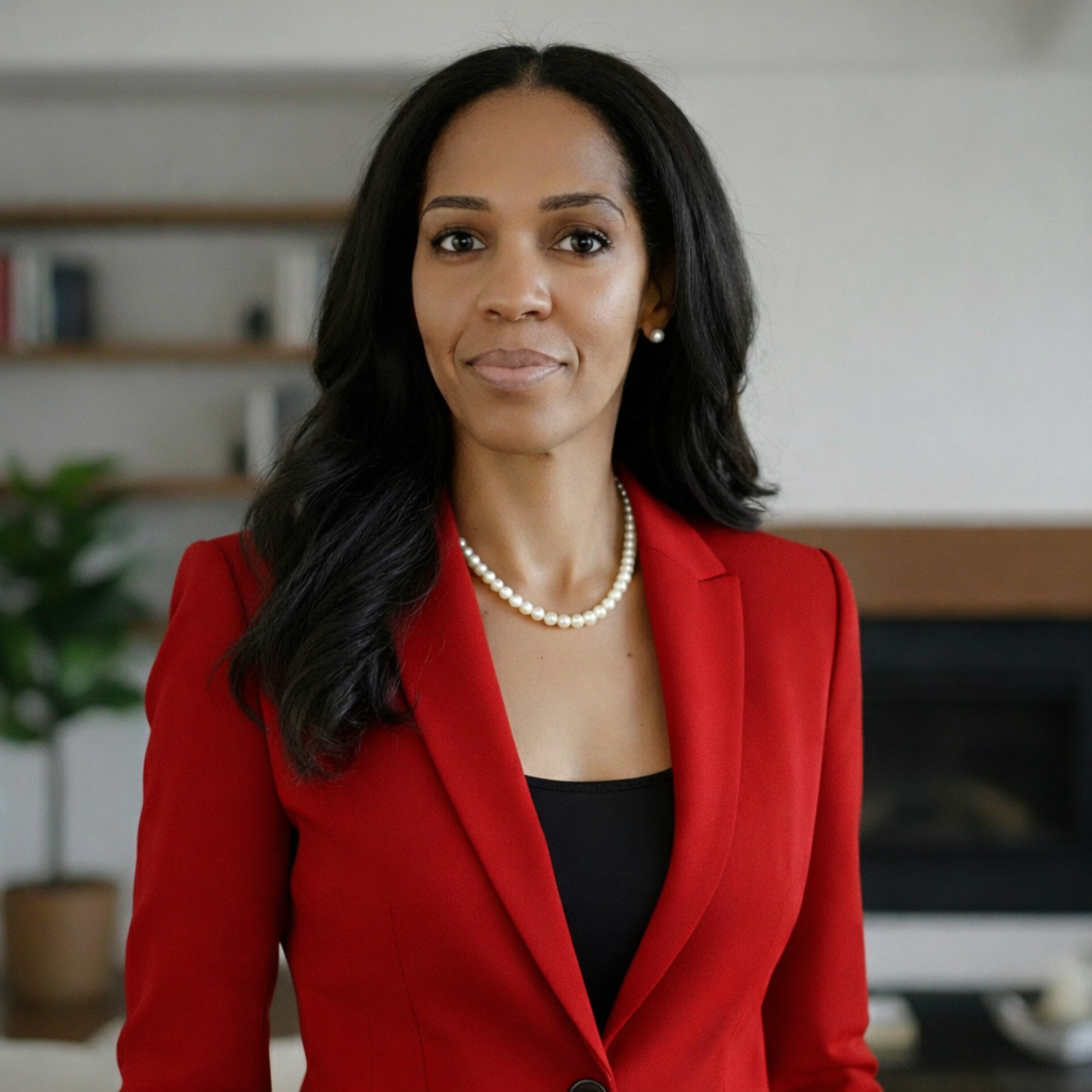 SaKora Perkins in a red blazer